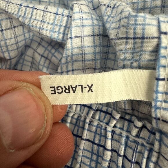 Knightsbridge Mens X-Large Plaid Button Front Pajama Set Blue White - Picture 8 of 14